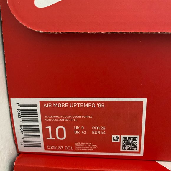 Nike Air Uptempo 96 Black Court Purple Men's shoes - Picture 9 of 10